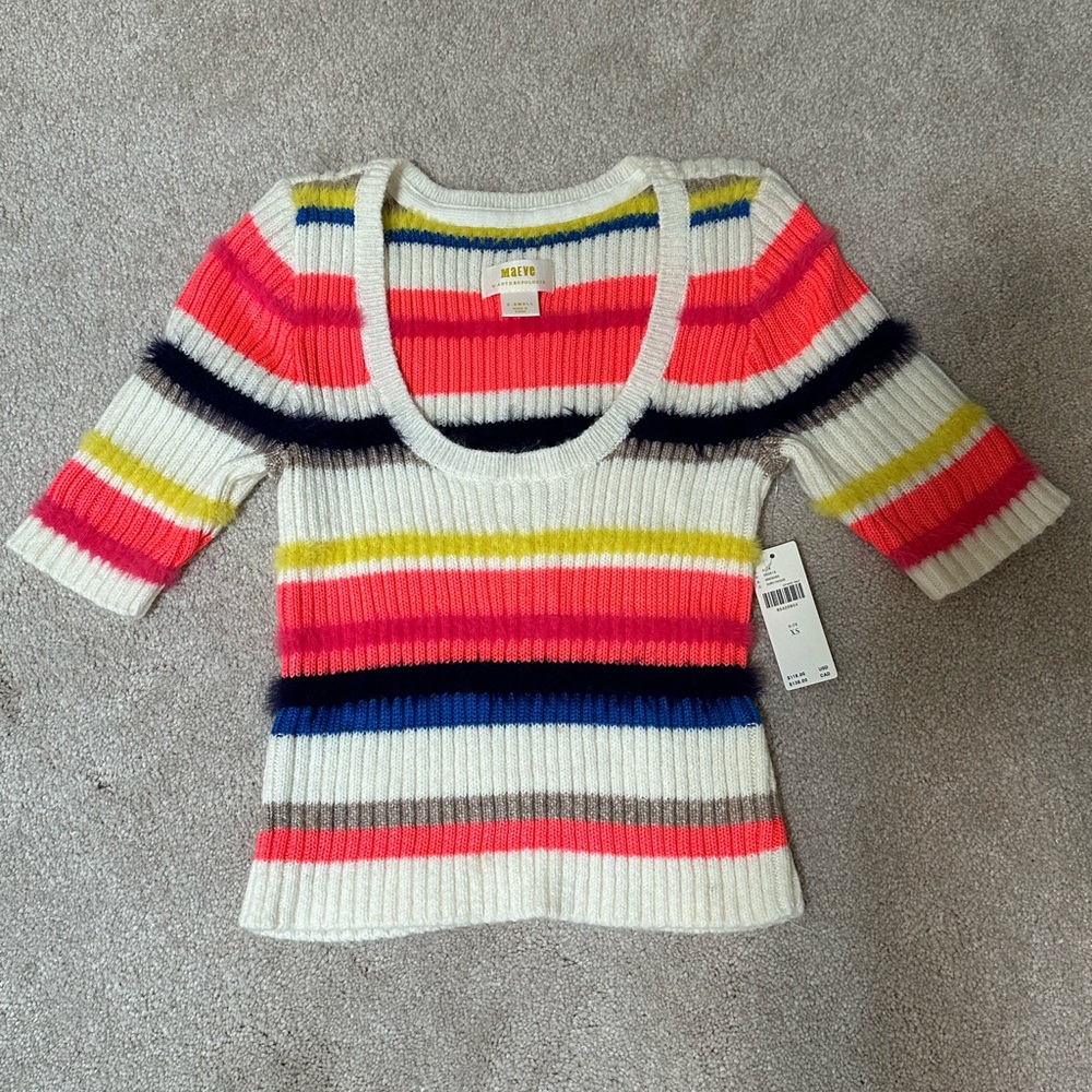 Maeve short sleeve eyelash sweater - NEW!